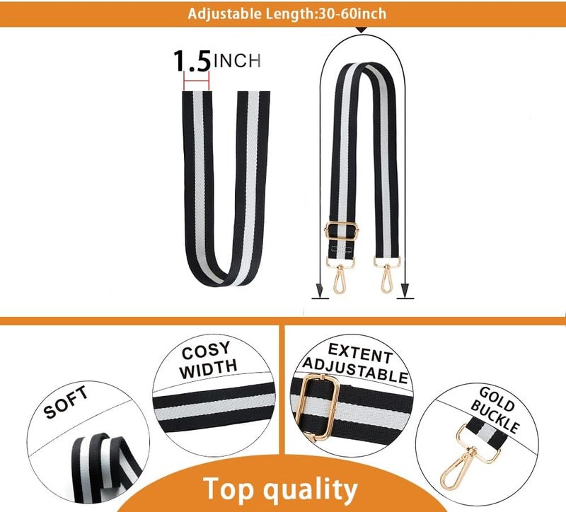 S-Jacorry Purse Strap Replacement Crossbody Wide Shoulder Strap Adjustable Canvas Straps Handbag Strap Replacement Belts - Image 4